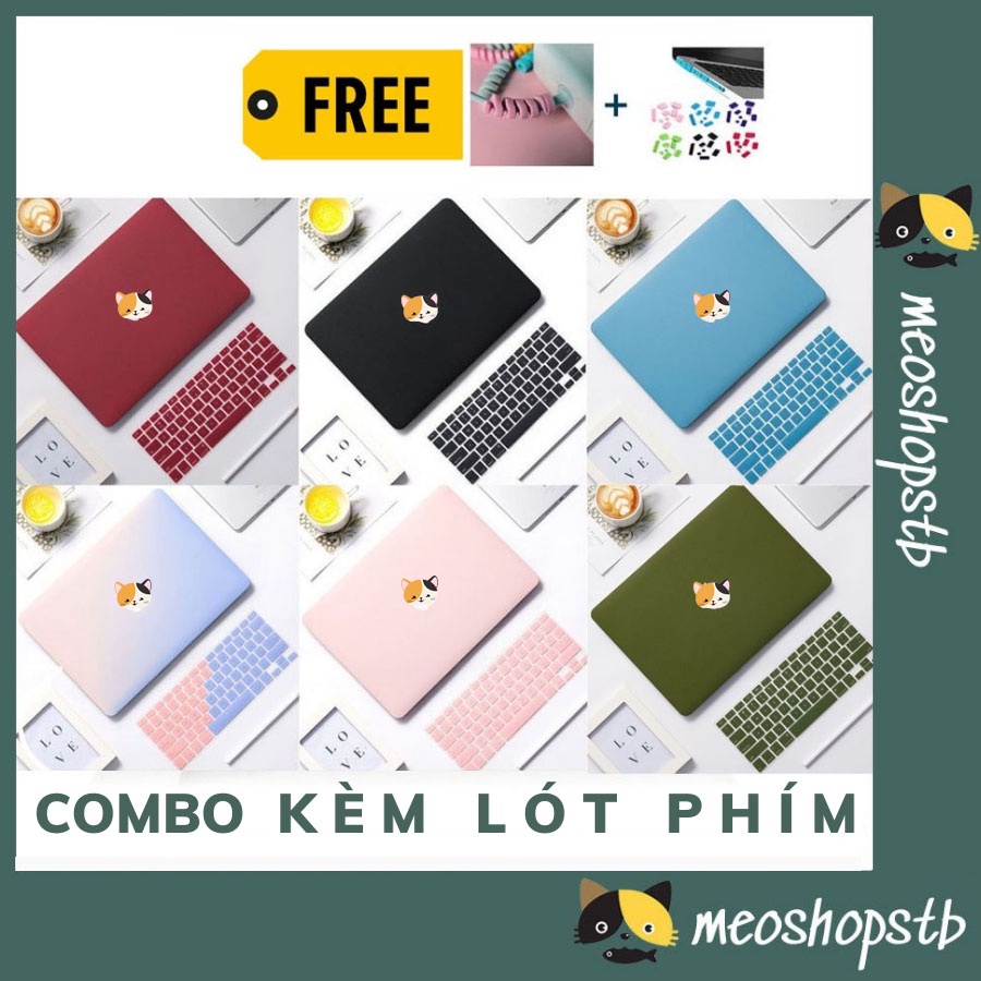 Combo Ốp Macbook, Phủ Phím Cùng Màu (Tặng Nút Chống Bụi & Kẹp Chống Gẫy Sạc )