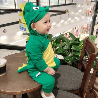 Bộ body dài tay hình khủng long cho bé