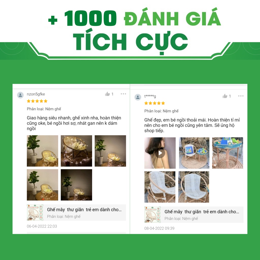 Ghế mây  thư giãn  trẻ em dành cho studio, có ảnh thật dành cho bé từ 1 đến 6 tuổi / HealHomes