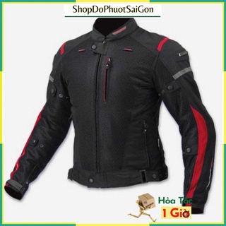 Áo giáp biker bảo hộ moto Komine Jk069 Đen Đỏ