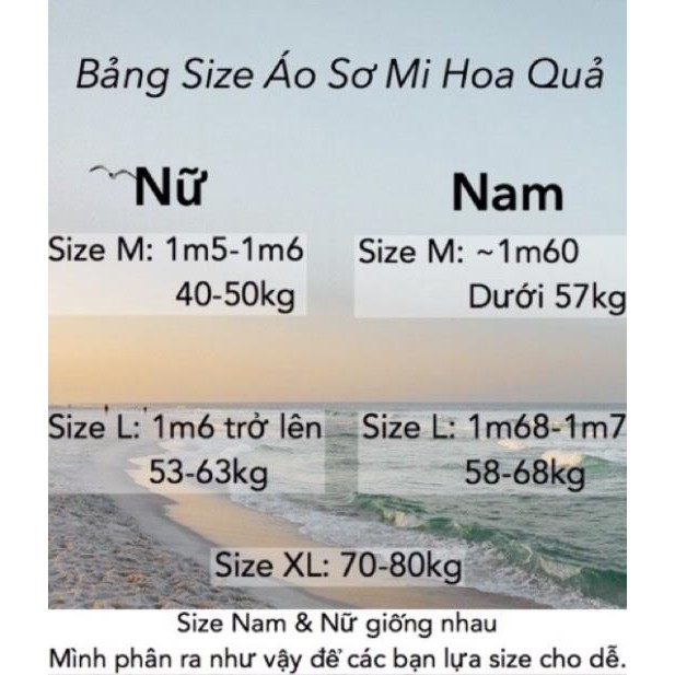 .Mẫu mới. Áo sơ mi đi biển - Sơ mi đũi hoa quả mặc đôi nhóm đi chơi đi biển - Đồng phục công ty gia đình  ྇