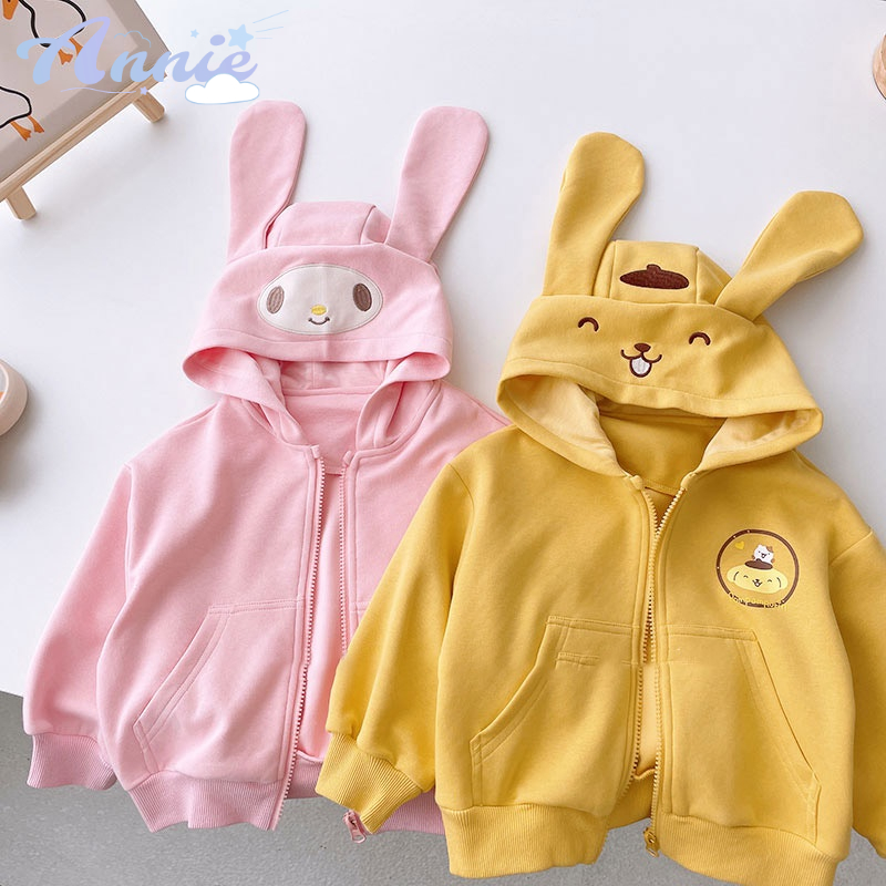 Áo Khoác Tay Dài Có Khóa Kéo In Họa Tiết Hoạt Hình Phong Cách Hàn Quốc Thời Trang Mùa Thu Cho Bé Gái