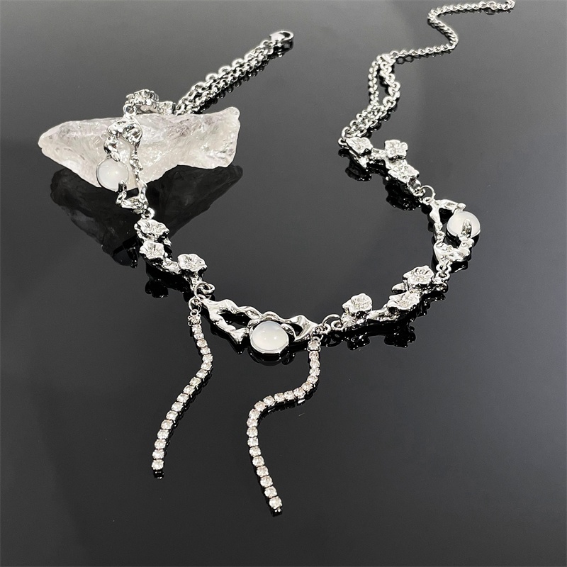 Vòng Cổ Tua Rua Đính Đá Mặt Trăng Sang Trọng Thời Trang Mùa Hè Cho Nữ