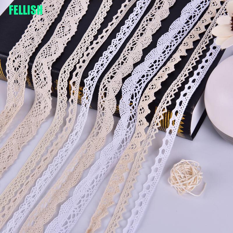 Cuộn Dây Ren Cotton 5yard Dùng Để Trang Trí Thủ Công
