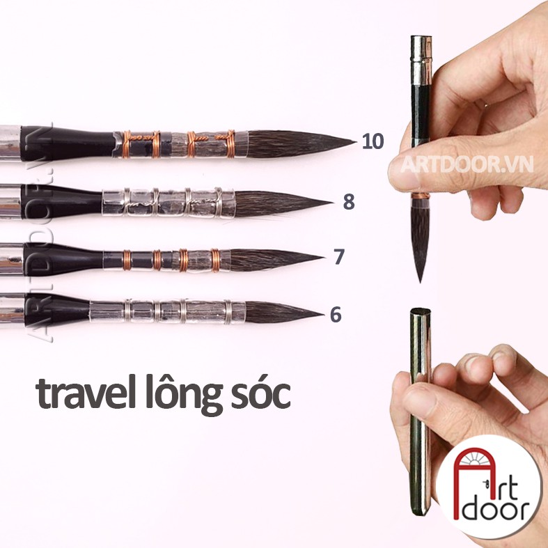 [ARTDOOR] [TẾT SALE 20%] Cọ vẽ màu nước ART SECRET Travel lông sóc (872)