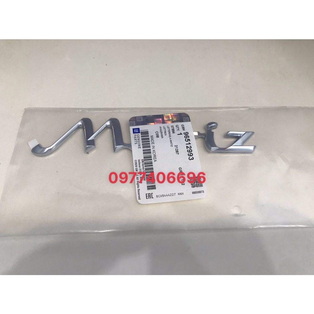 Chữ Matiz xịn GM chính hãng -  Mã phụ tùng 96512993