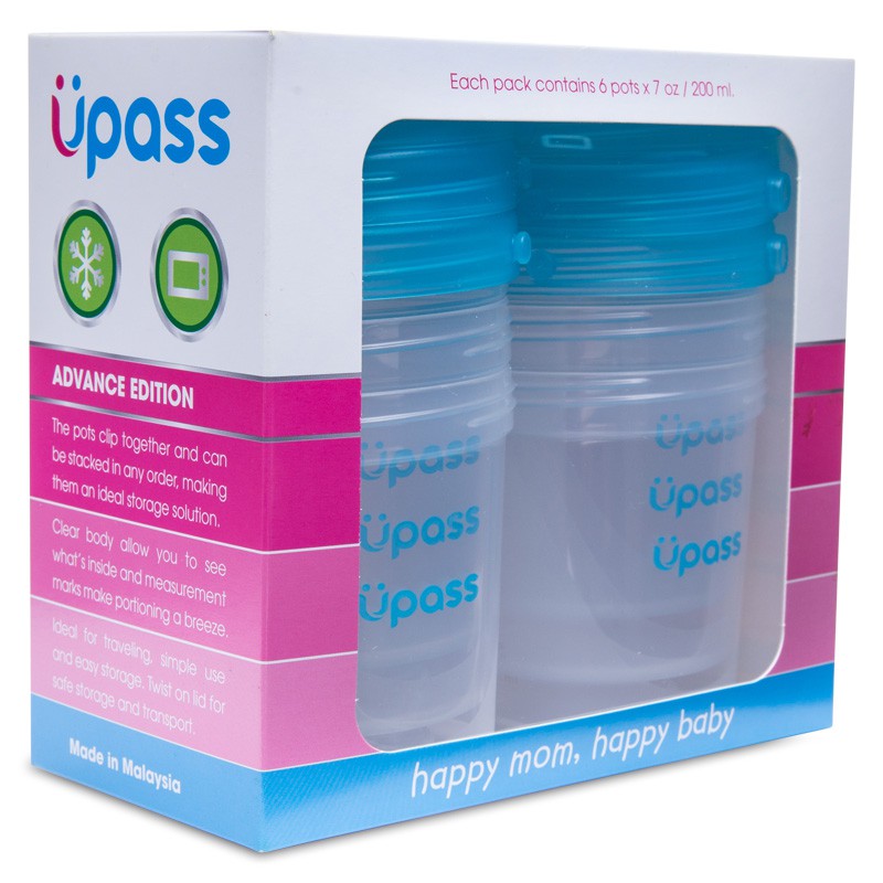 Bộ 6 hộp đựng sữa và thức ăn cho bé UPASS chính hãng