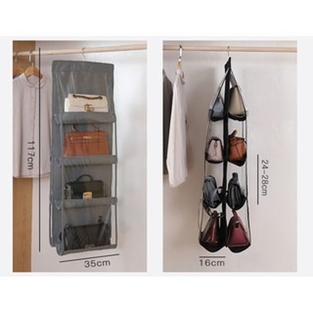Treo túi tổ chức cho tủ quần áo Tủ đựng đồ trong suốt Cửa trong suốt Túi đựng đồ tạp hóa trên tường Túi đựng giày có móc treo