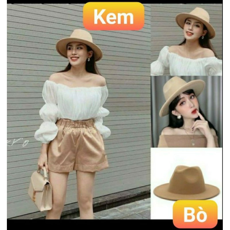Mũ nón dạ phớt paanamaa thời trang note chọn màu