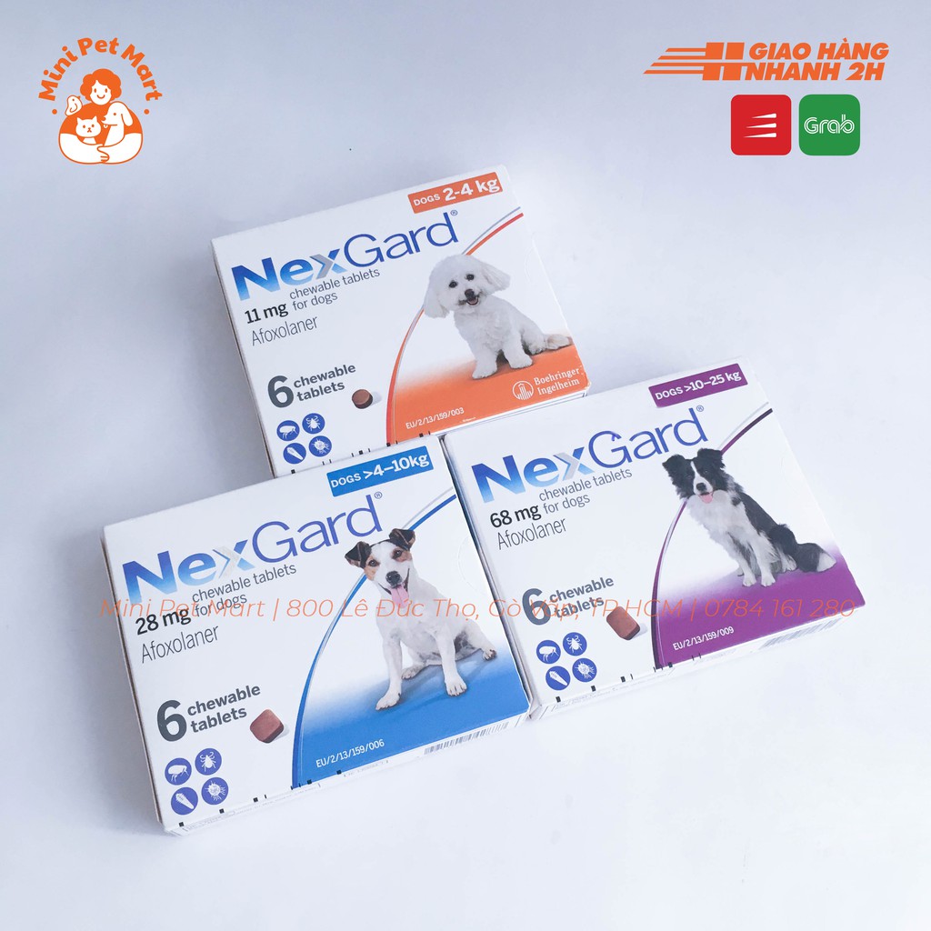 NEXGARD 2-4kg - Viên nhai trị ve rận, bọ chét cho chó