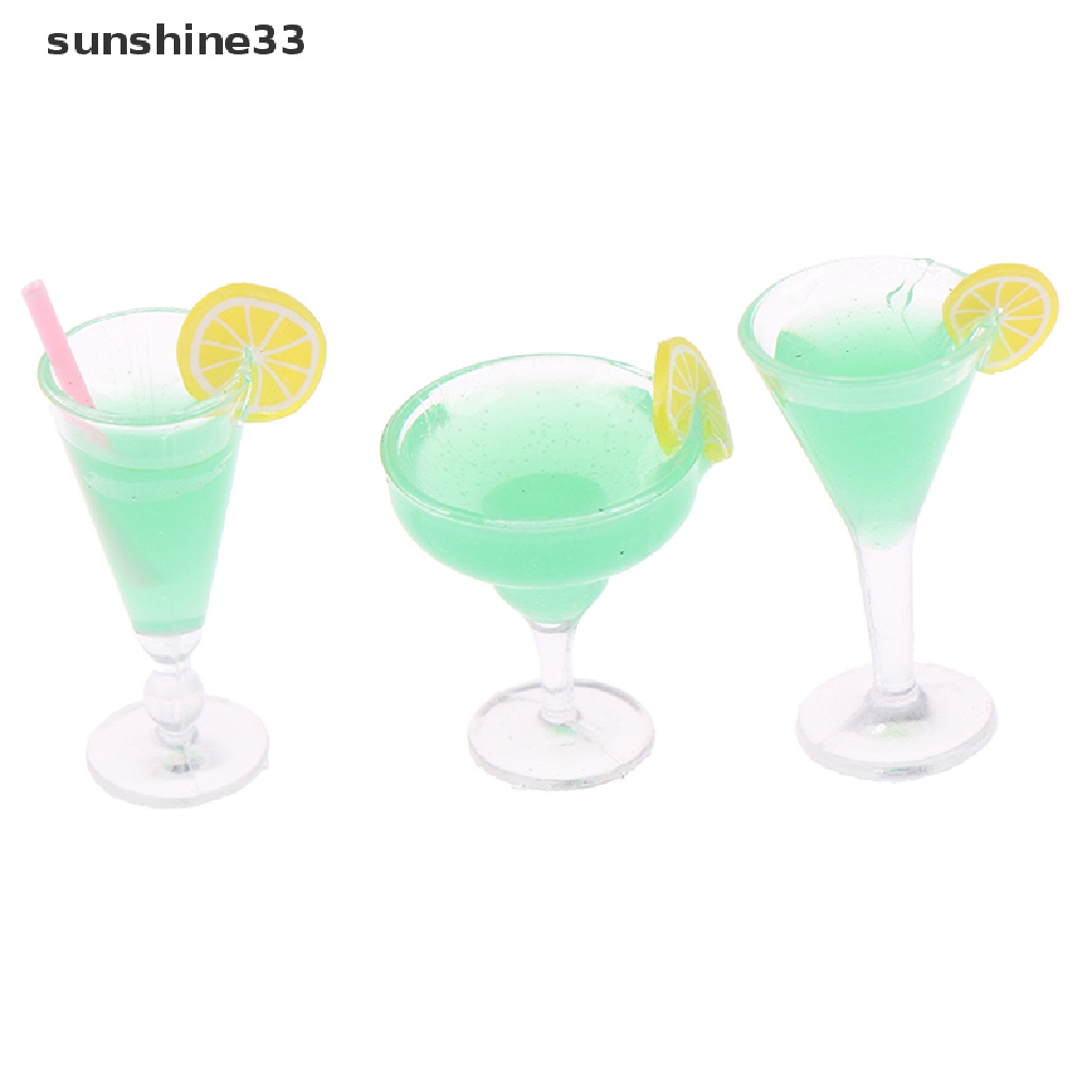 Ly Cocktail Bằng Nhựa Resin Tỷ Lệ 1 / 12 Trang Trí Nhà Búp Bê