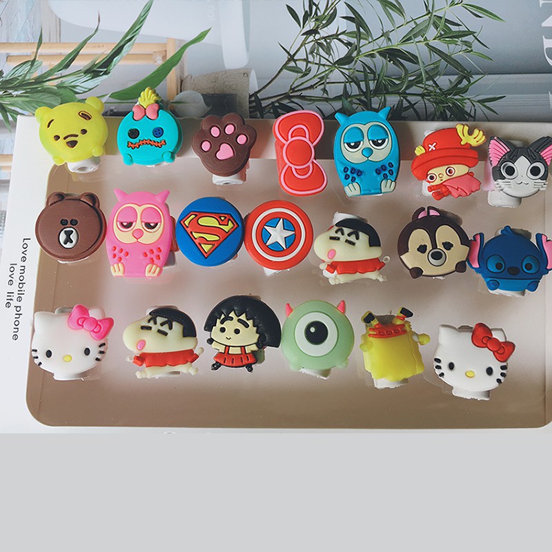 Nút bảo về đầu cáp sạc, tai nghe hình các nhân vật hoạt hình đáng yêu | BigBuy360 - bigbuy360.vn