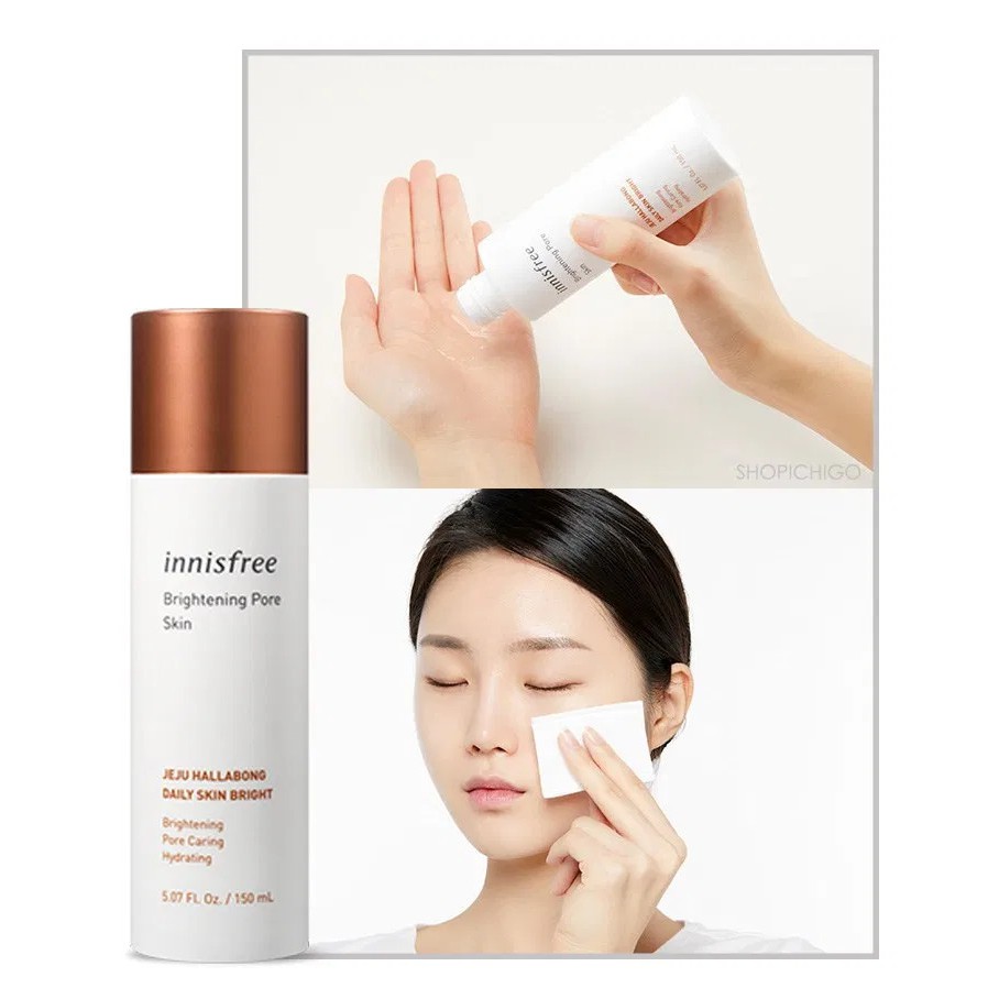 Nước Hoa Hồng Trắng Da Se Khít Lỗ Chân Lông Innisfree Brightening Pore Skin 150ml