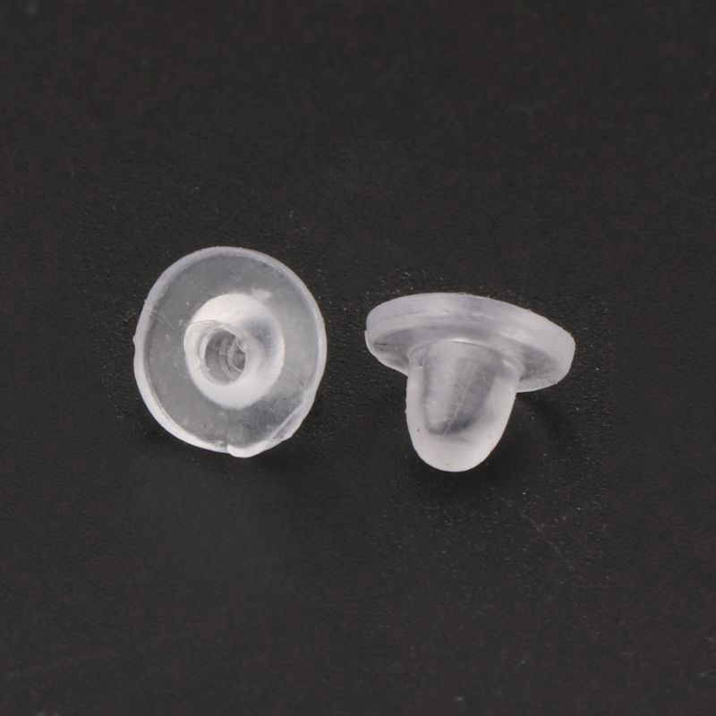 Set 100 chui gắn khuyên tai bằng chất liệu silicon chống dị ứng chống đau tiện dụng
