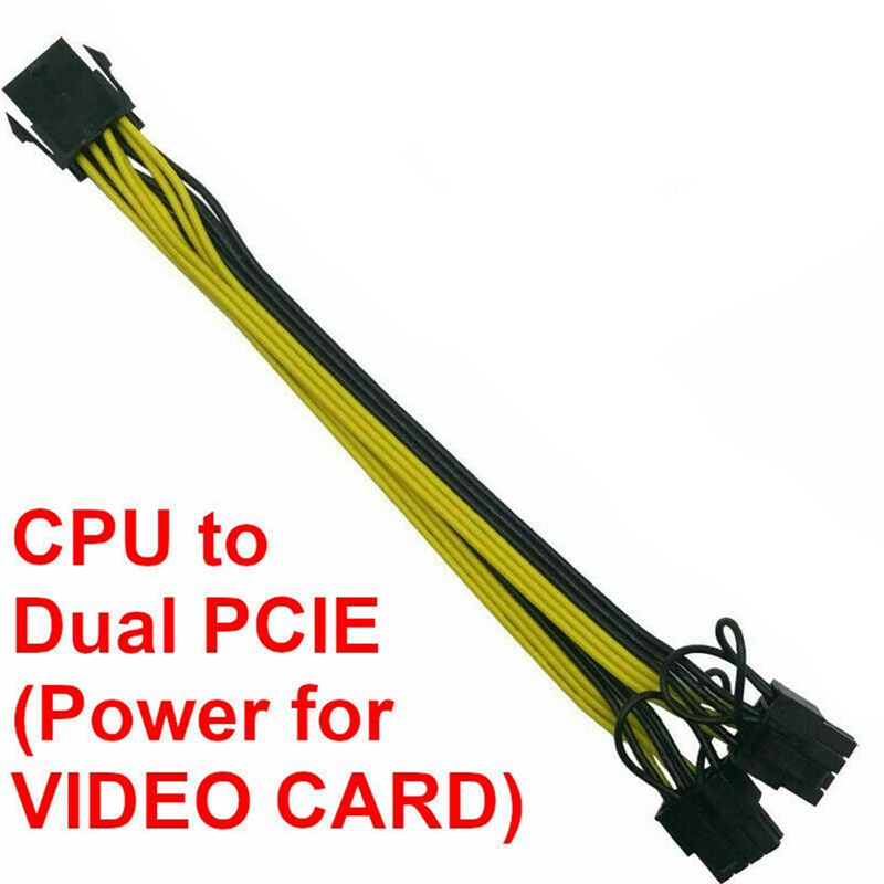 Set 5 Dây Cáp Nguồn Eps Cpu 12v 8 Pin Sang 8 (6 + 2) Cho Card Mining 20cm