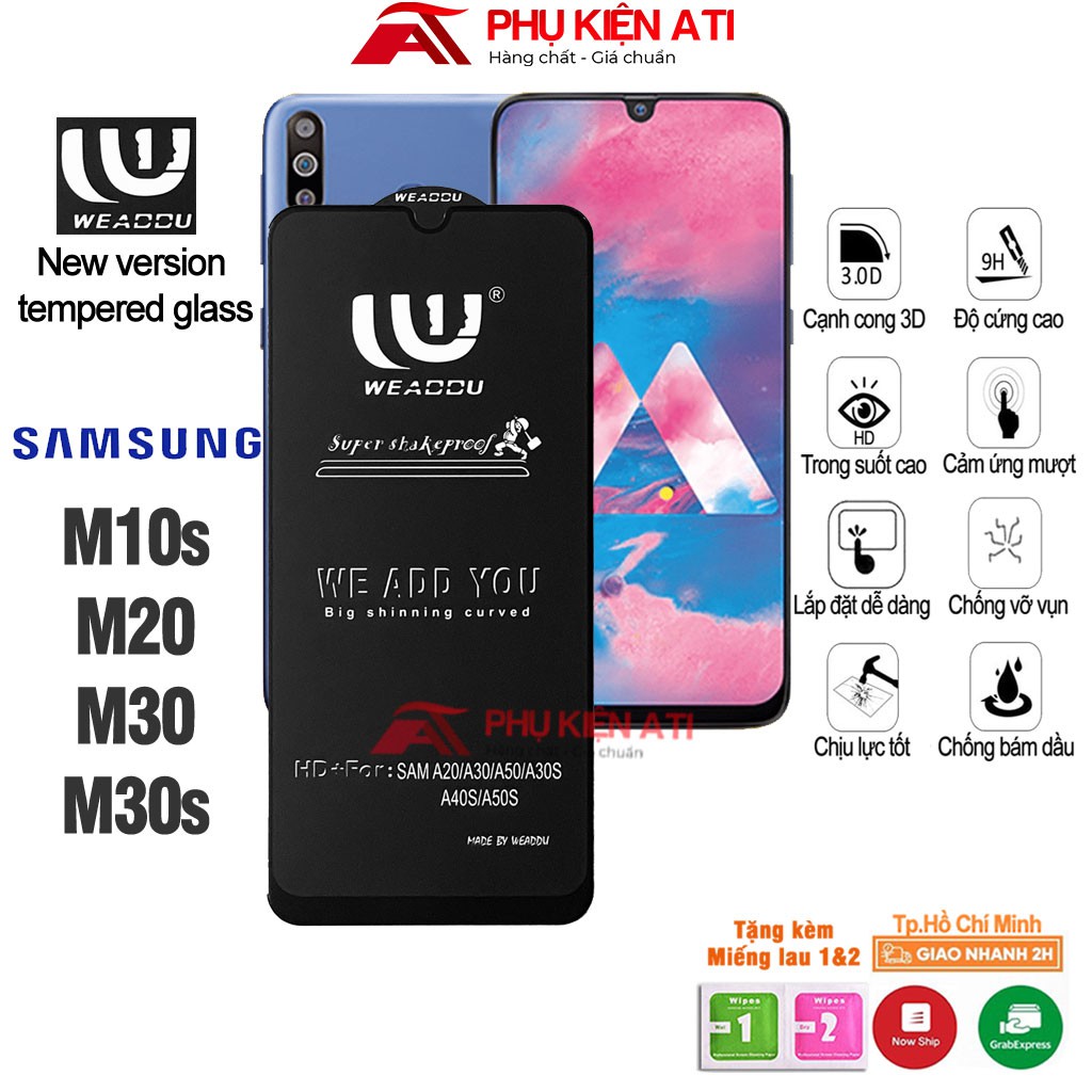 Kính cường lực Samsung M10/ M20/ M30/ M30s WEADDU -Loại tốt,cảm ứng mượt mà-Phiên bản nâng cấp kính 9D,21D,111D