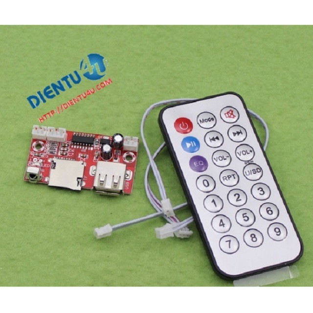 Mạch Giải Mã Thẻ Nhớ WAV MP3 Điều Khiển Từ Xa 12VDC