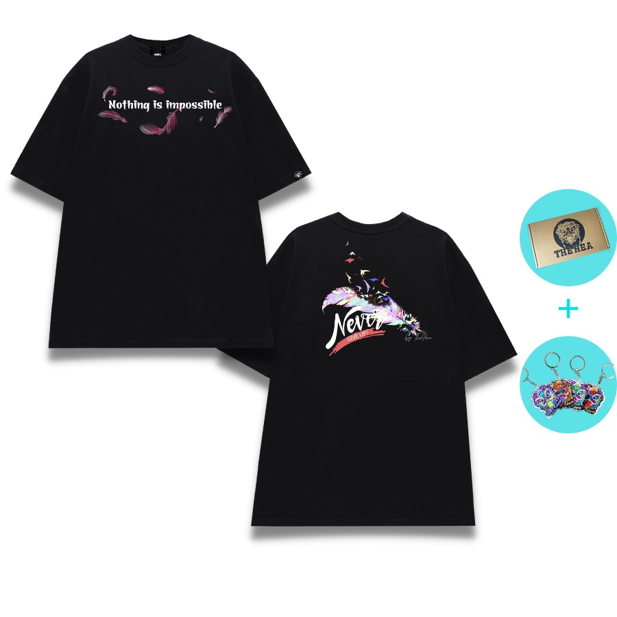 Áo Thun Unisex HEA Feathers Tee 5 Màu Form Rộng Tay Lỡ Streetwear Oversize Cổ Tròn Nam Nữ 100% Cotton - Local Brand HEA