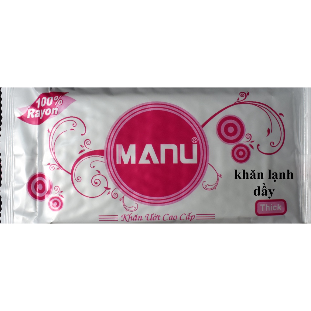 Khăn giấy lạnh Manu loại 1, hương phấn,siêu dầy, dùng cho gia đình, đám tiệc, karaoke, nhà hàng...