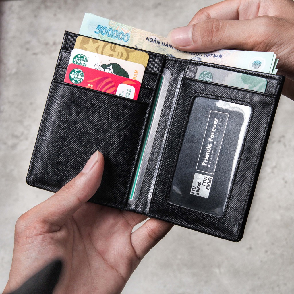 Ví nam da bò cao cấp chính hãng FRIENDS FOREVER Wallet Signature A (5 màu)