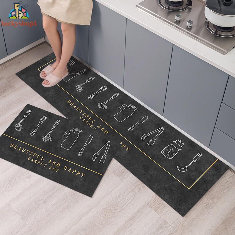 Non-Slip Kitchen Door Carpet Anti-Oil Floor Rug Waterproof Mat Pad Bathroom Home