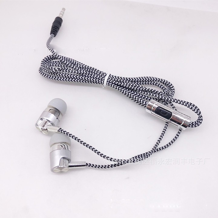 Tai nghe in ear kèm mic bọc dây dù - Nhiều màu