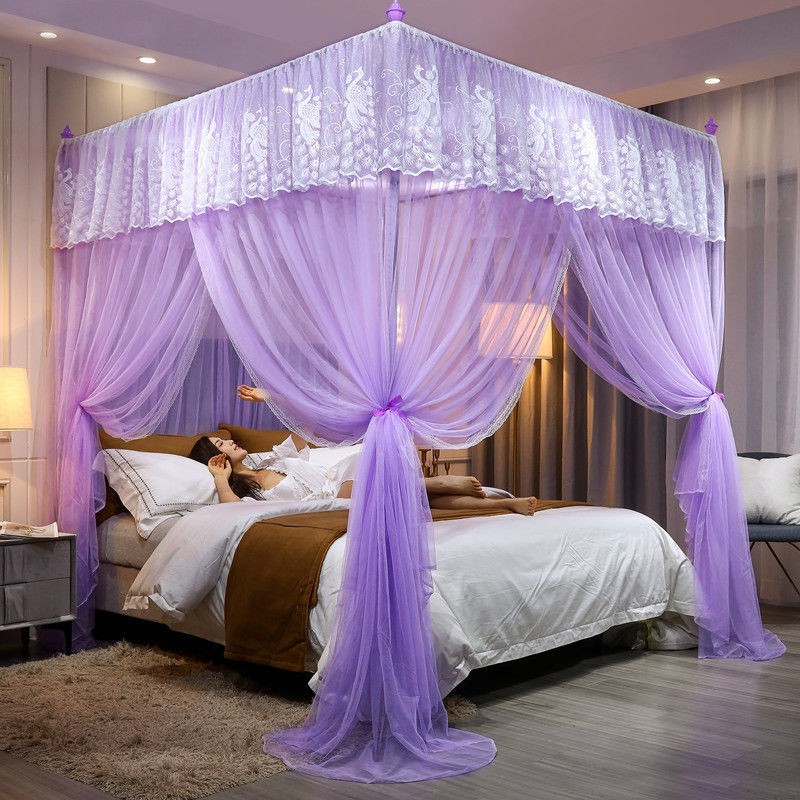 Tòa án hạ cánh Mosquito Net Home Phòng ngủ dày được mã hóa hóa đơn gấp đôi ba cửa mở Mosquito Net Bold Backet Mới