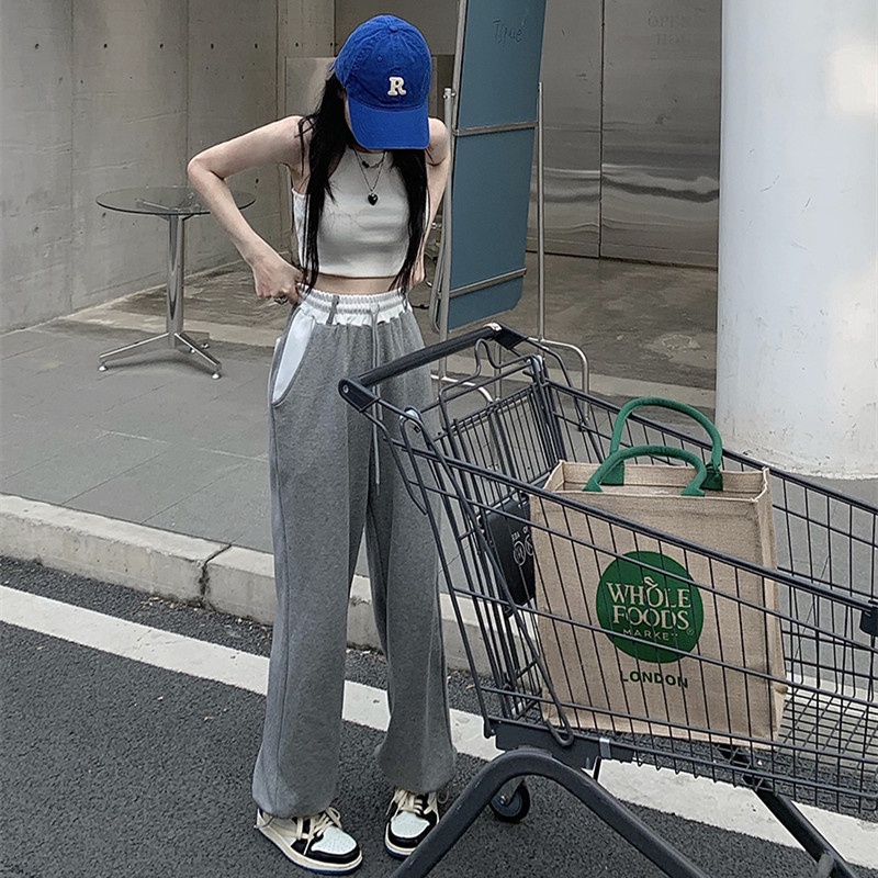 Quần Lưng Thun Rút Dây Màu Sắc Tương Phản Dành Cho Nữ