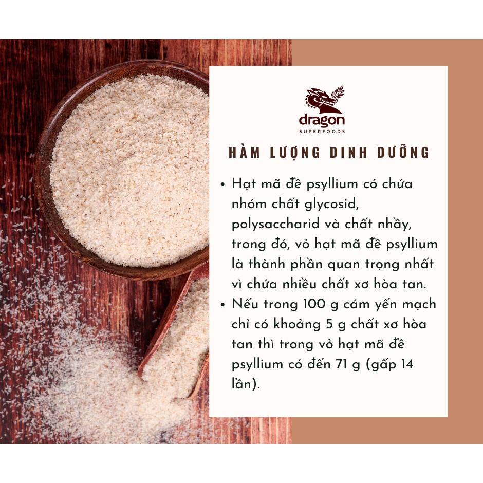 Vỏ hạt mã đề hữu cơ 150g Dragon SuperFoods Organic Husk Fibre