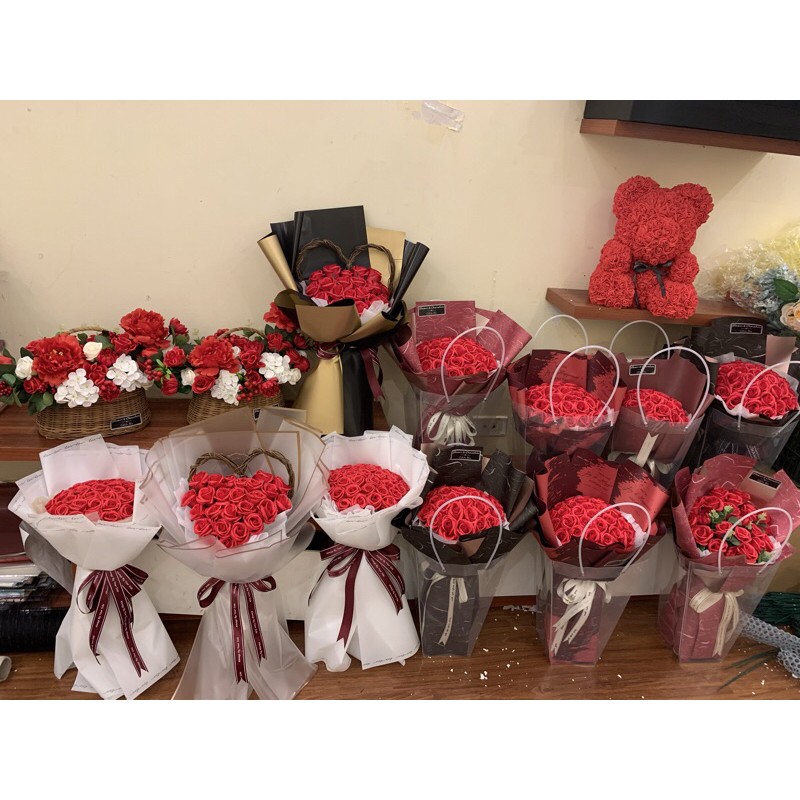 Bó hoa sáp trái tim, bó hoa sáp đẹp, bó hoa sáp sinh nhật