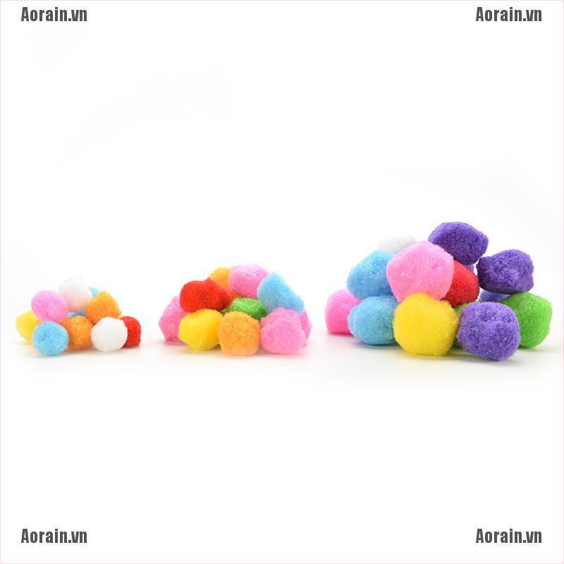 MT 100 Pcs 10mm Mixed Color Soft Fluffy Pom Poms for kids Crafts 20mm 30mm 40mm NY