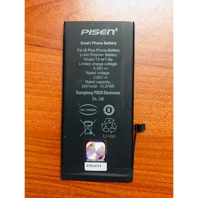 { Free ship } Pin điện thoại iPhone 8 Plus Pisen + tặng kèm cáp iphone lightning fast - Hàng chính hãng