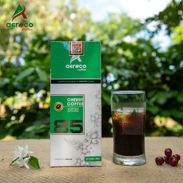VoucherXtra5%_Hộp 250g Cà phê 85 AEROCO COFFEE nguyên chất 100%, rang mộc, hậu vị ngọt thơm, chế biến ướt, pha phin