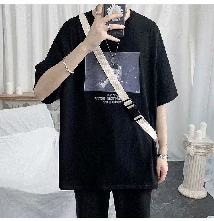 Áo Thun Nam Tay Ngắn Cổ Tròn Phong Cách Hàn Quốc Năng Động (S-5XL)