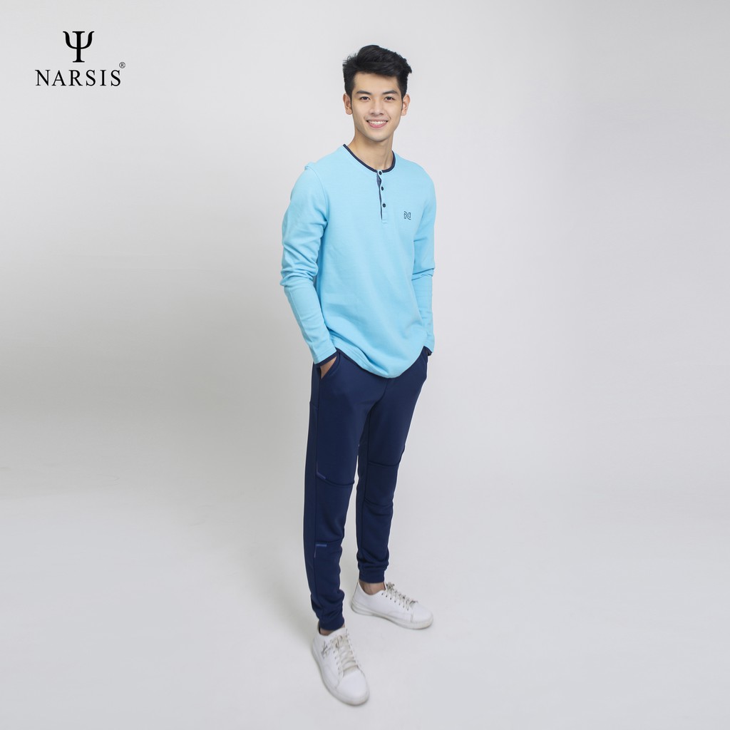 Áo nam thu đông Narsis D7070 màu xanh ngọc