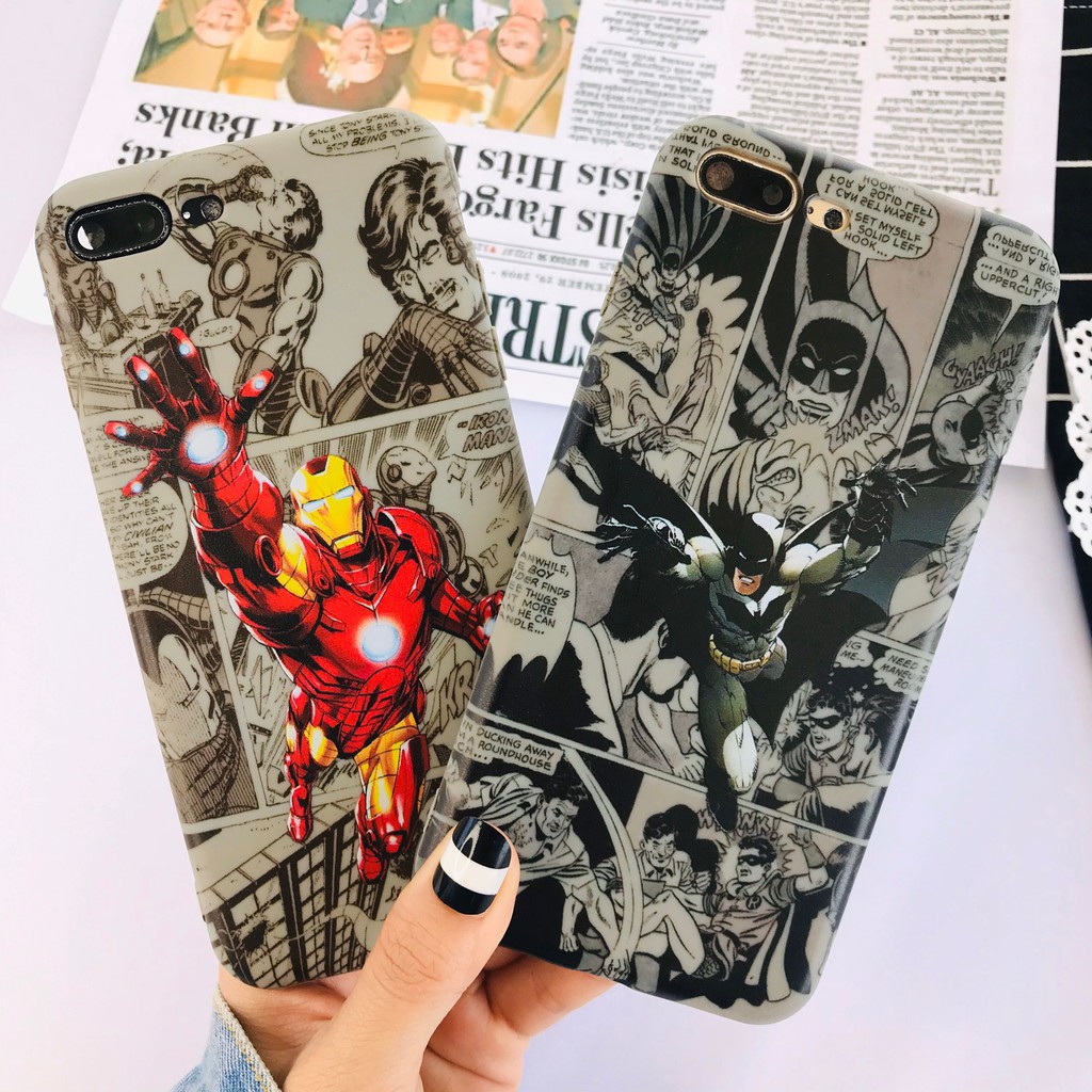Ốp Lưng Iphone Silicon dẻo bảo vệ máy tốt Comic Marvel - S229