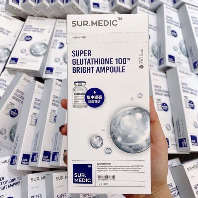 Serum Truyền Trắng Sur.Medic + Super Glutathione 100 Bright Ampoule