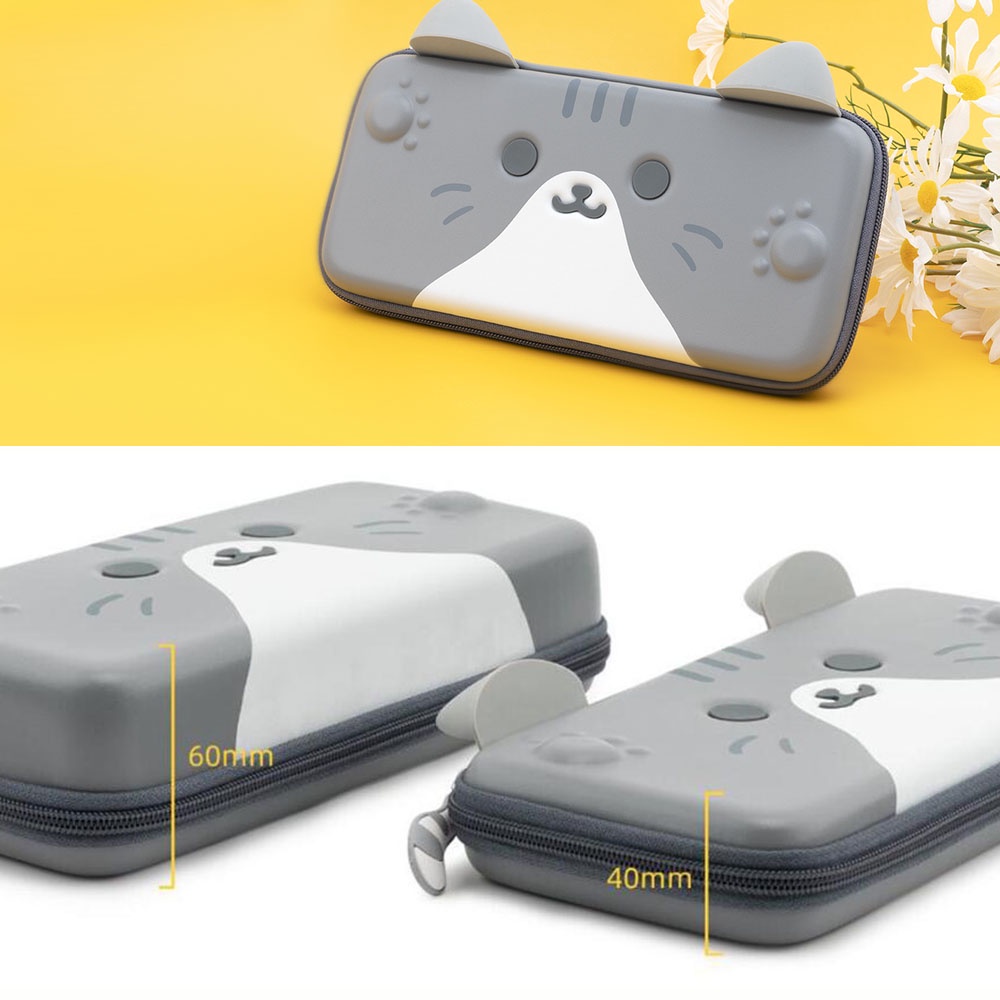 Túi Đựng Máy Chơi Game Nintendo Switch / OLED Cứng Hình Tai Mèo Dễ Thương