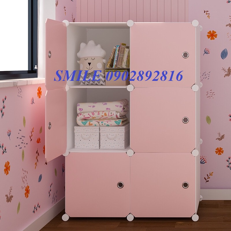 (XẢ KHO) TẶNG BÚA GỖ, TỦ NHỰA LẮP GHÉP ĐA NĂNG 6Ô NHIỀU MẪU