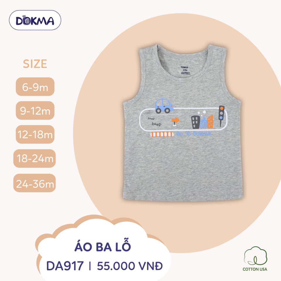 Áo 3 lỗ bé trai Dokma DA917, DA1568