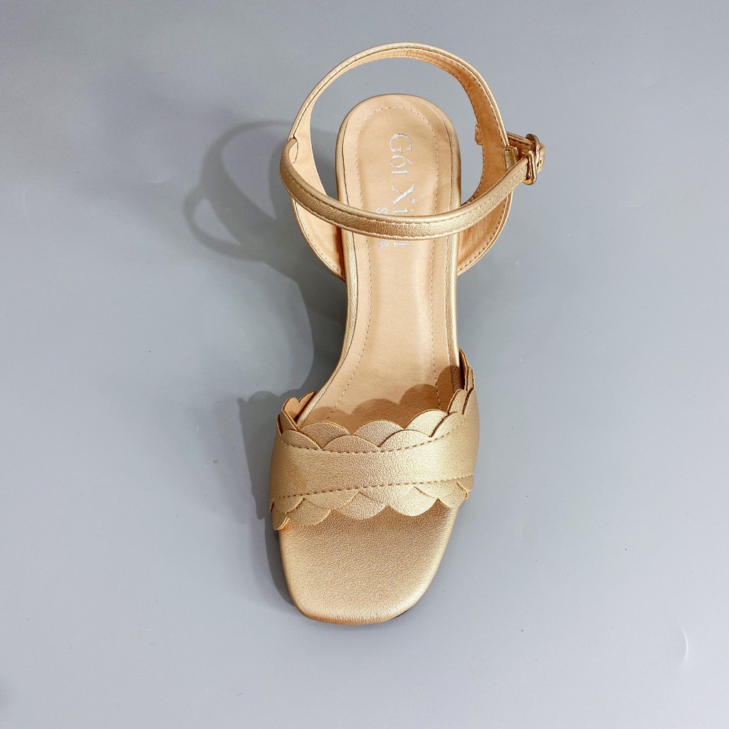 Giày sandal cao gót nữ GÓT XINH GD5 da mờ trụ vuông cao 5cm