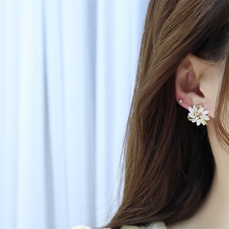 Bông tai hình hoa hướng dương bằng bạc 925 cao cấp F195