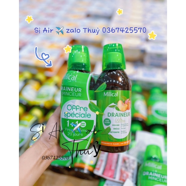 (✈️ Bill) Nước trái cây Detox Milical Draineur của Pháp (1 chai 500ml)date 2024-25