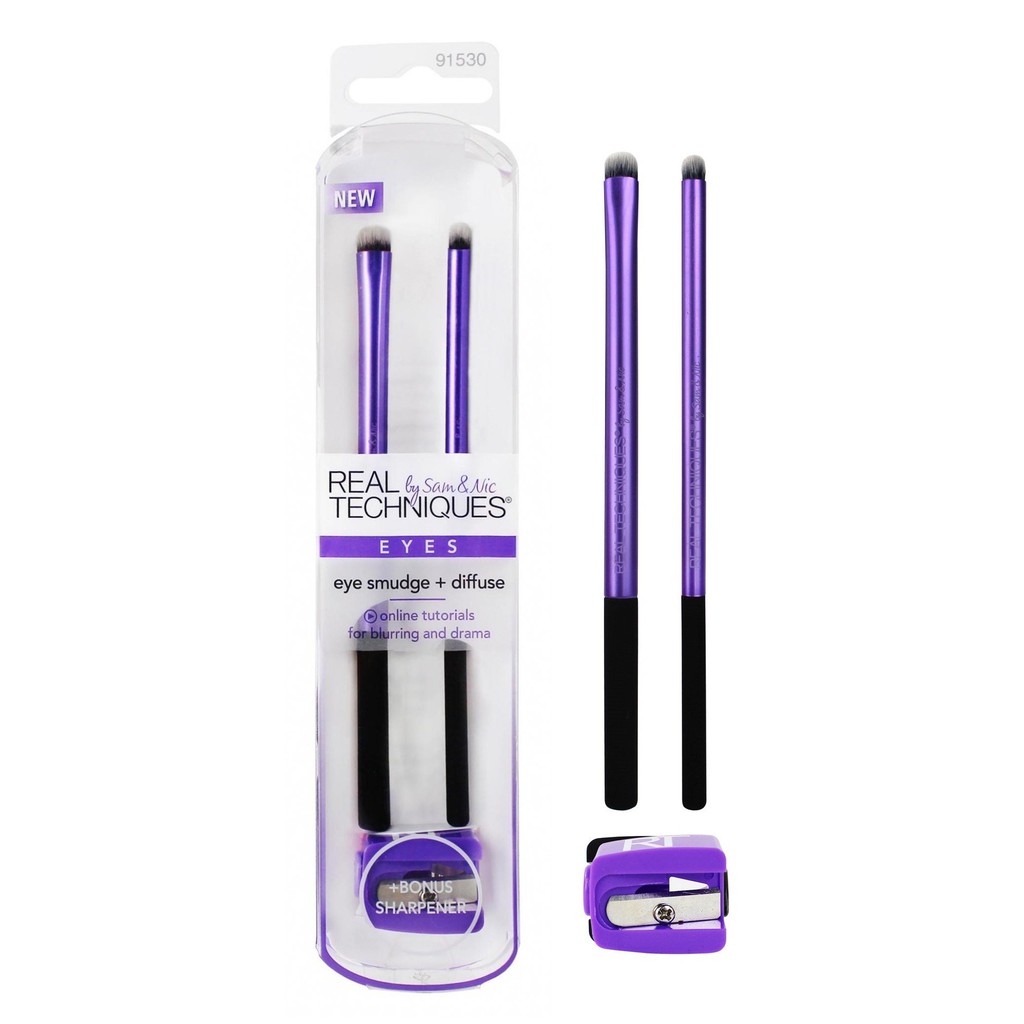 Set 2 Cọ Màu Mắt Realtechniques Eyesmudge + Diffuse