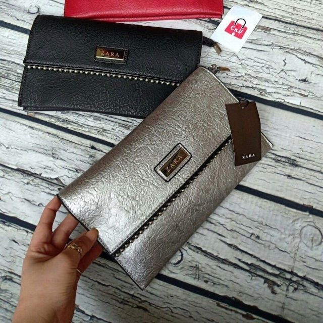 Ví cầm tay zara, viền bi ( clutch kèm dây ) chất xịn sang chảnh