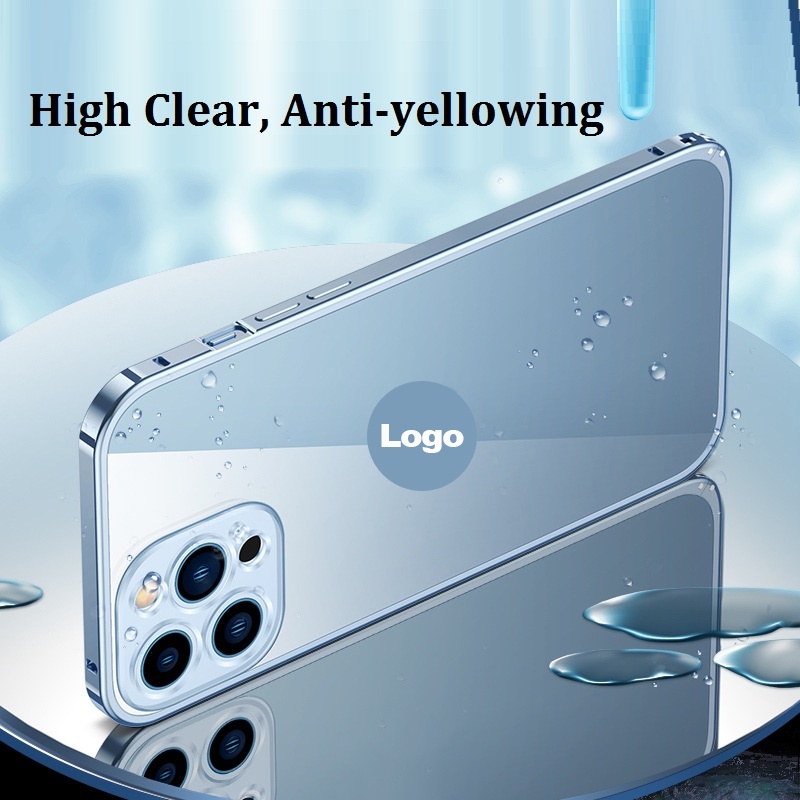 Ốp Lưng Trong Suốt Viền Nhôm Cho Điện Thoại iPhone 13/13 Pro Max /12 Pro/12 Pro Max