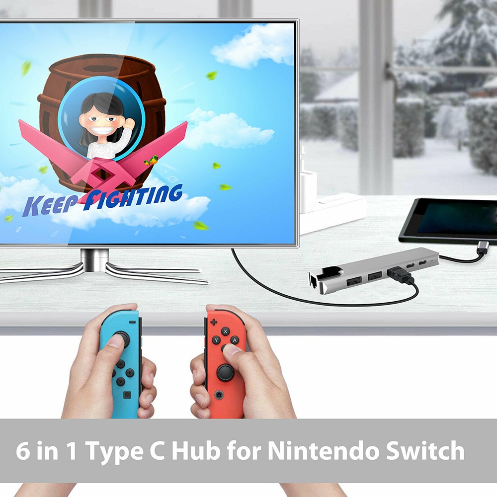 💮LANFY💮 6 in 1 High Speed 4K HDMI Data Transfer USB-C Expander USB 3.1 Type-C Hub PD Charging Multi-port Adapter Alumi | BigBuy360 - bigbuy360.vn