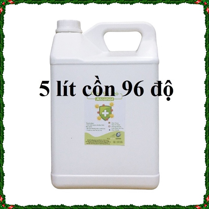 Bình 5 lít cồn y tế 96 độ, 90 độ, 70 độ dùng sát khuẩn, rửa tay Hàng Cty