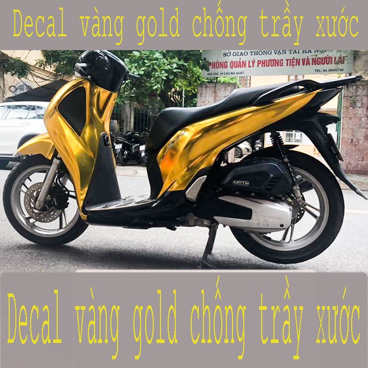 Decal vàng gold chống trầy xước dán ô tô,xe máy,Decal crom vàng dán xe cao cấp