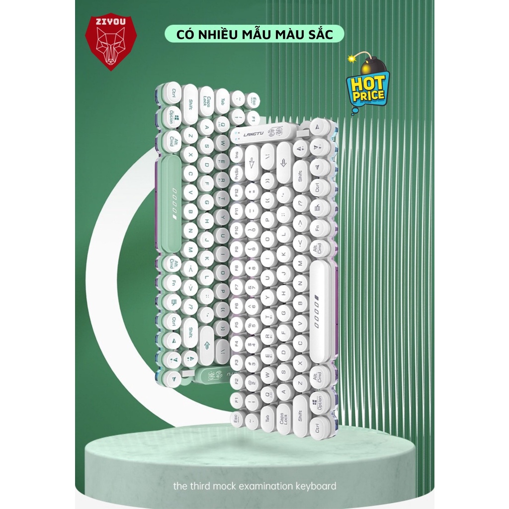 Bàn Phím Bluetooth Không Dây Ziyou OG80 Pin Trâu Có LED RGB 10 Chế Độ Nháy Kết Nối Đa Năng Với Điện Thoại/laptop/pc